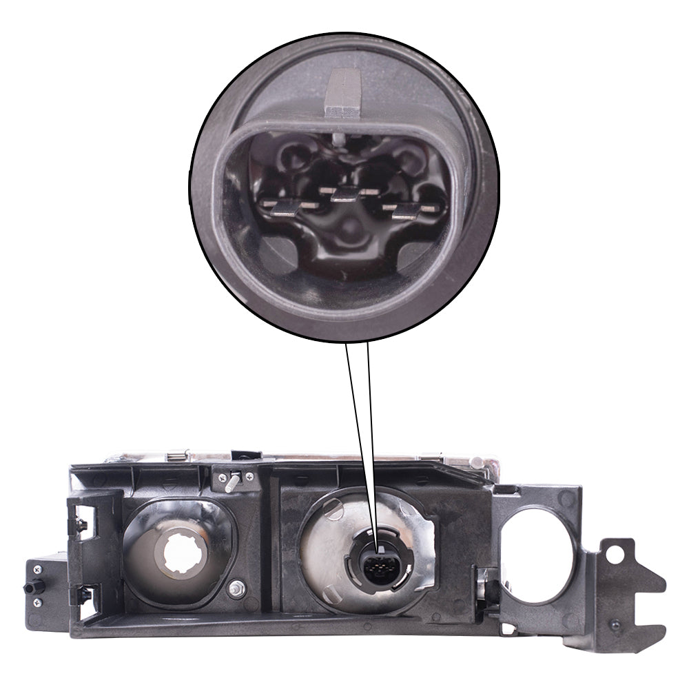 Brock Replacement Driver Headlight Compatible with 1991-1996 Caprice Roadmaster Wagon 16519235