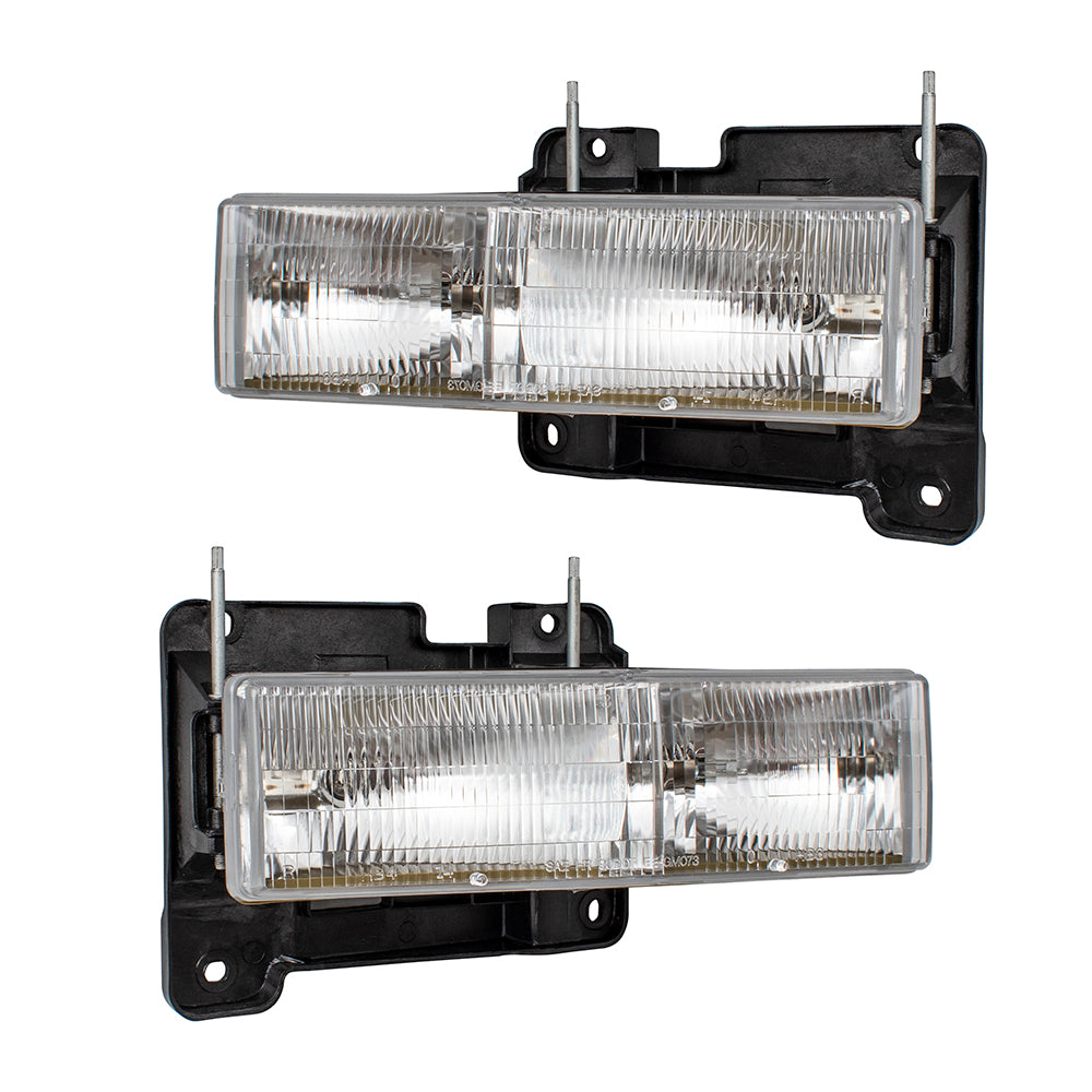 10 Pc Set Composite Headlights, Tail Lights and Side Marker Lights Compatible with 1994-1999 C/K Old Body Style Pickup