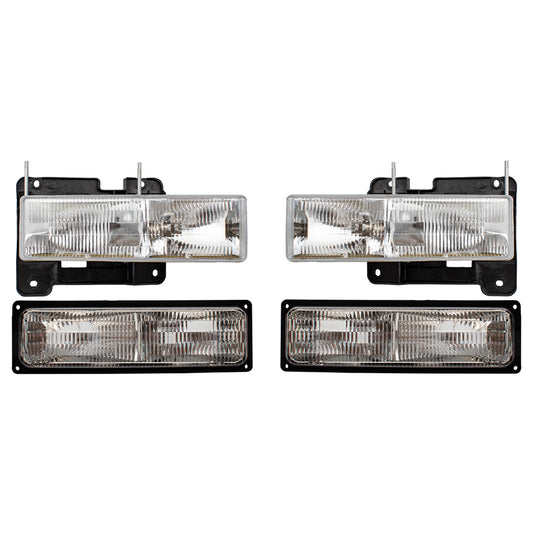 Headlight and turn signal set fits GMC Chevy Pickup Suburban Tahoe Yukon