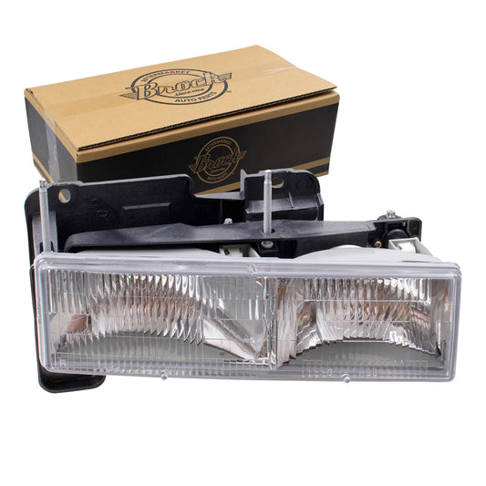 Brock Replacement Passenger Composite Headlight Compatible with 1990-2002 C/K 1500 2500 3500 Old Body Style Pickup Truck 15034930