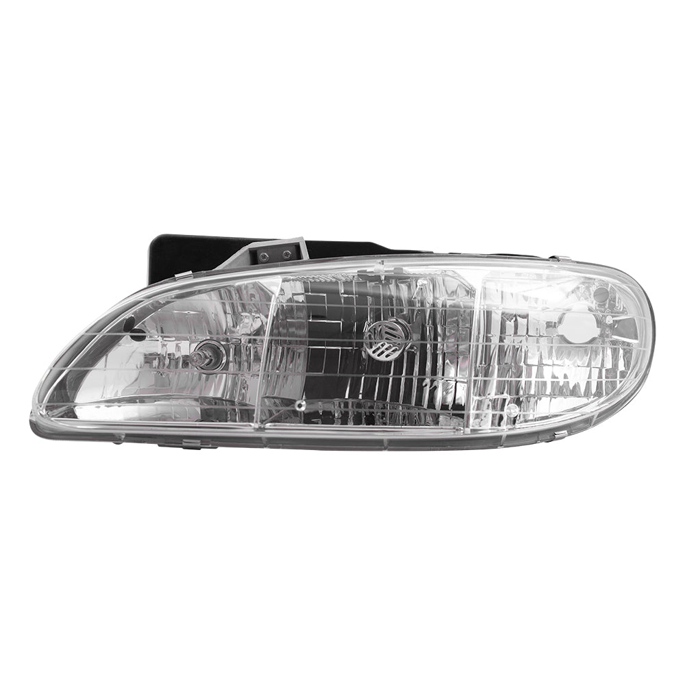 Brock Replacement Driver and Passenger Set Headlights Compatible with 1996 1997 1998 Grand Am 16524657 16524658