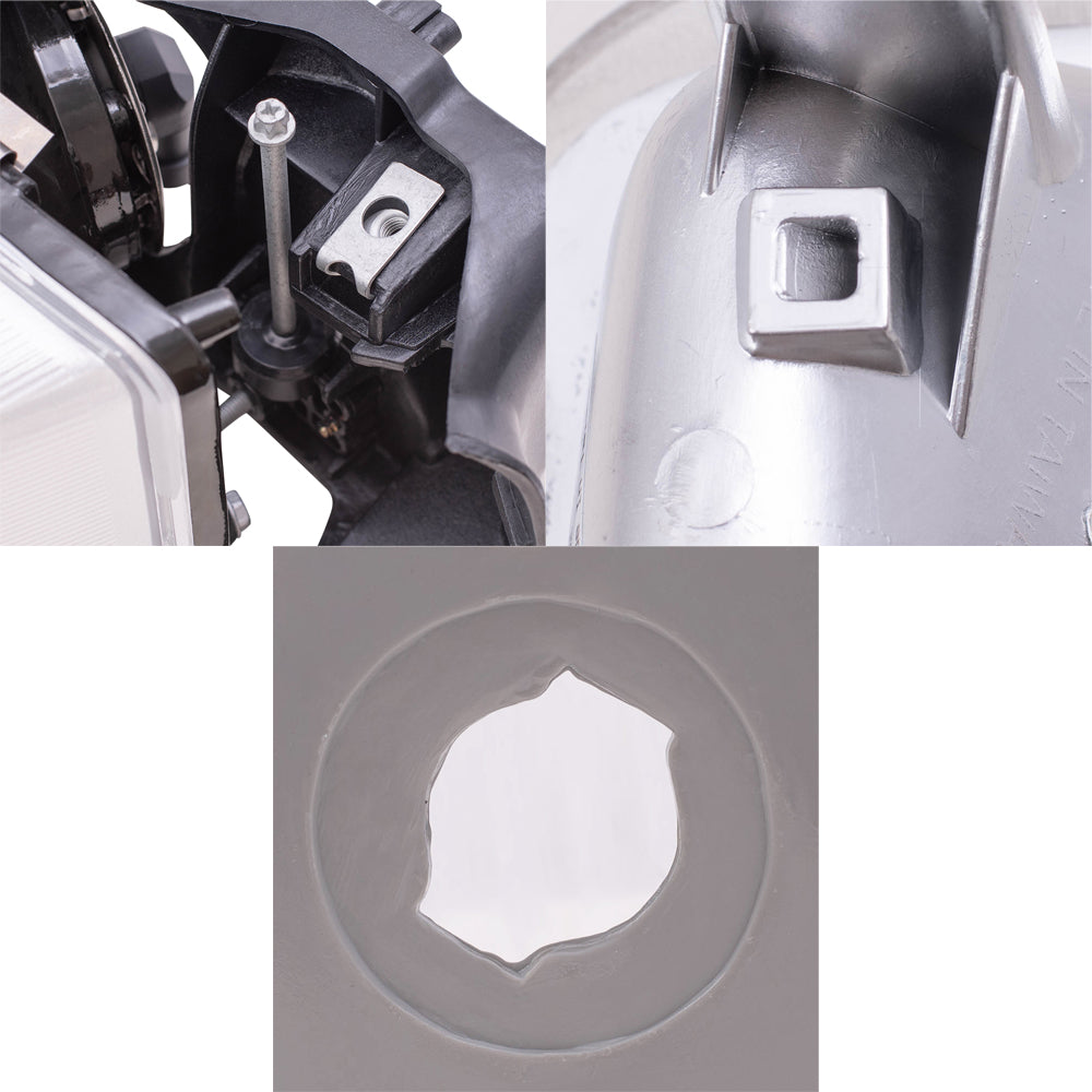 Brock Replacement 6 Pc Set Headlights with Park Signal and Corner Lamps Compatible with 1995-2005 Astro Safari Van