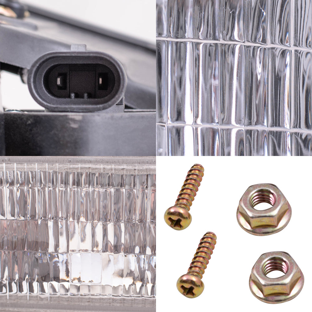 Brock Replacement 6 Pc Set Headlights with Park Signal and Corner Lamps Compatible with 1995-2005 Astro Safari Van
