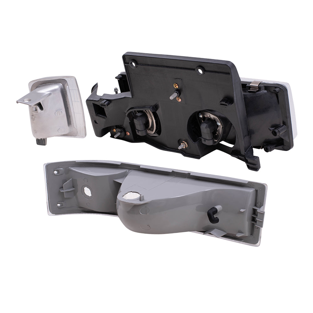 Brock Replacement 6 Pc Set Headlights with Park Signal and Corner Lamps Compatible with 1995-2005 Astro Safari Van
