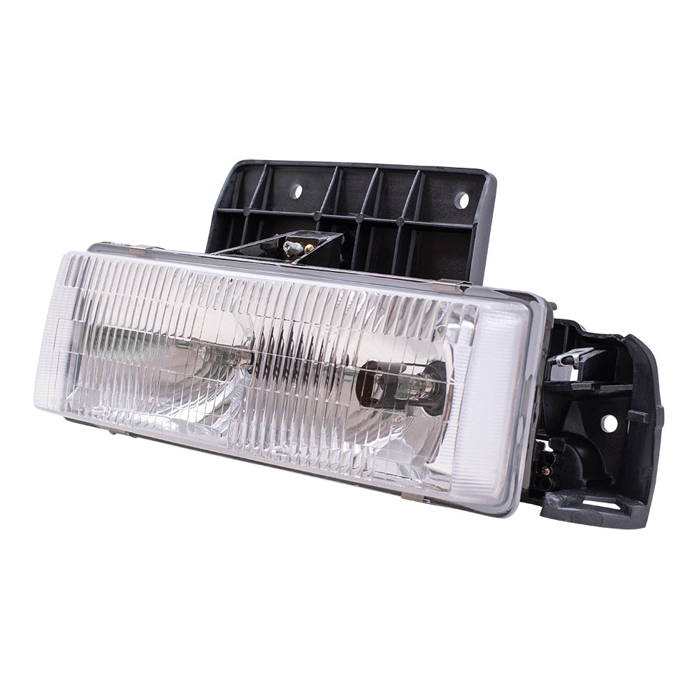 Brock Replacement Driver and Passenger Set Composite Headlights Compatible with 1995-2005 Astro Safari Van 16524091 16518494
