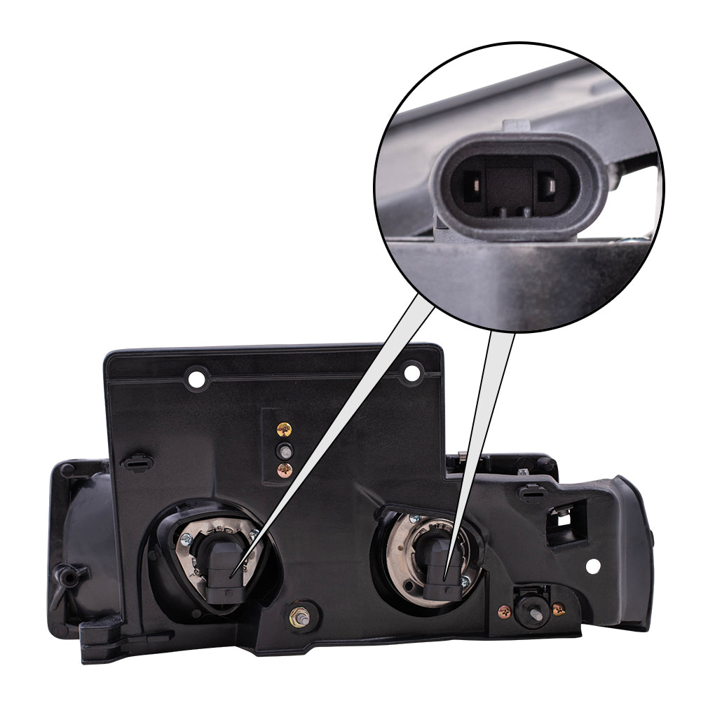 Brock Replacement Passenger Composite Headlight Compatible with 1995-2005 Astro Safari Van 16518494