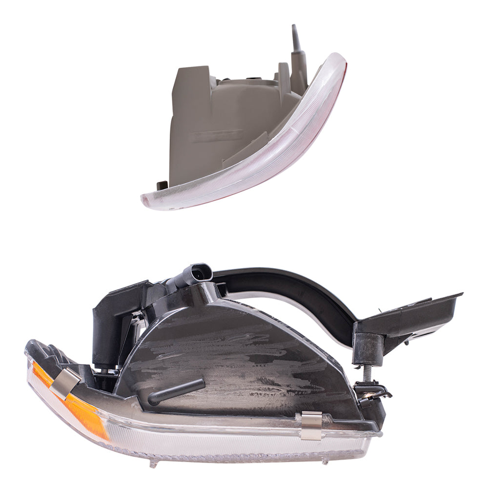 Brock Replacement Driver and Passenger Side Halogen Combination Headlight Assemblies and Tail Light Units 4 Piece Set Compatible with 1995-1997 Blazer