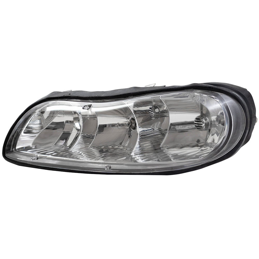 Brock Replacement Driver and Passenger Side Halogen Combination Headlight Assemblies Compatible with 1997-2003 Malibu