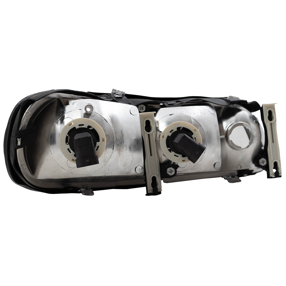 Brock Replacement Driver and Passenger Side Halogen Combination Headlight Assemblies Compatible with 1997-2003 Malibu