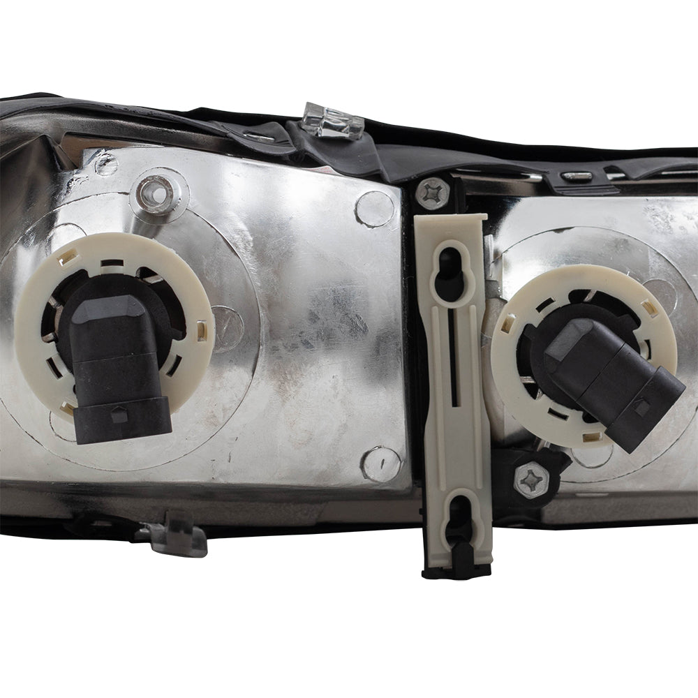 Brock Replacement Driver and Passenger Side Halogen Combination Headlight Assemblies Compatible with 1997-2003 Malibu