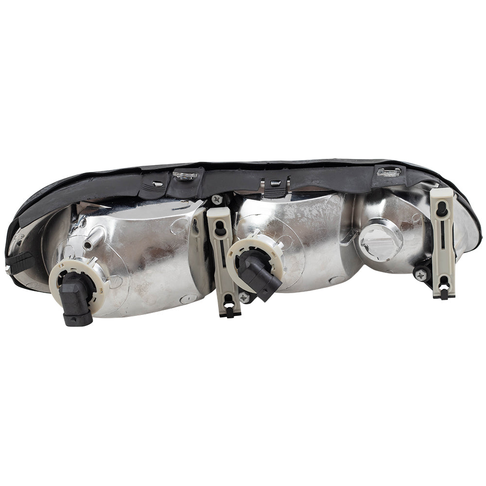 Brock Replacement Driver and Passenger Side Halogen Combination Headlight Assemblies Compatible with 1997-2003 Malibu