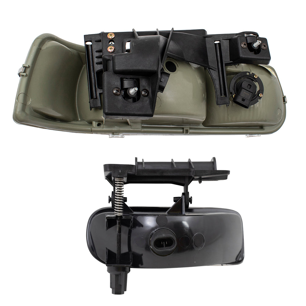 Brock Replacement 4 Pc Set Headlights with Fog Lamps Compatible with 2000-2006 Tahoe Suburban 1999-2002 Silverado Pickup Truck