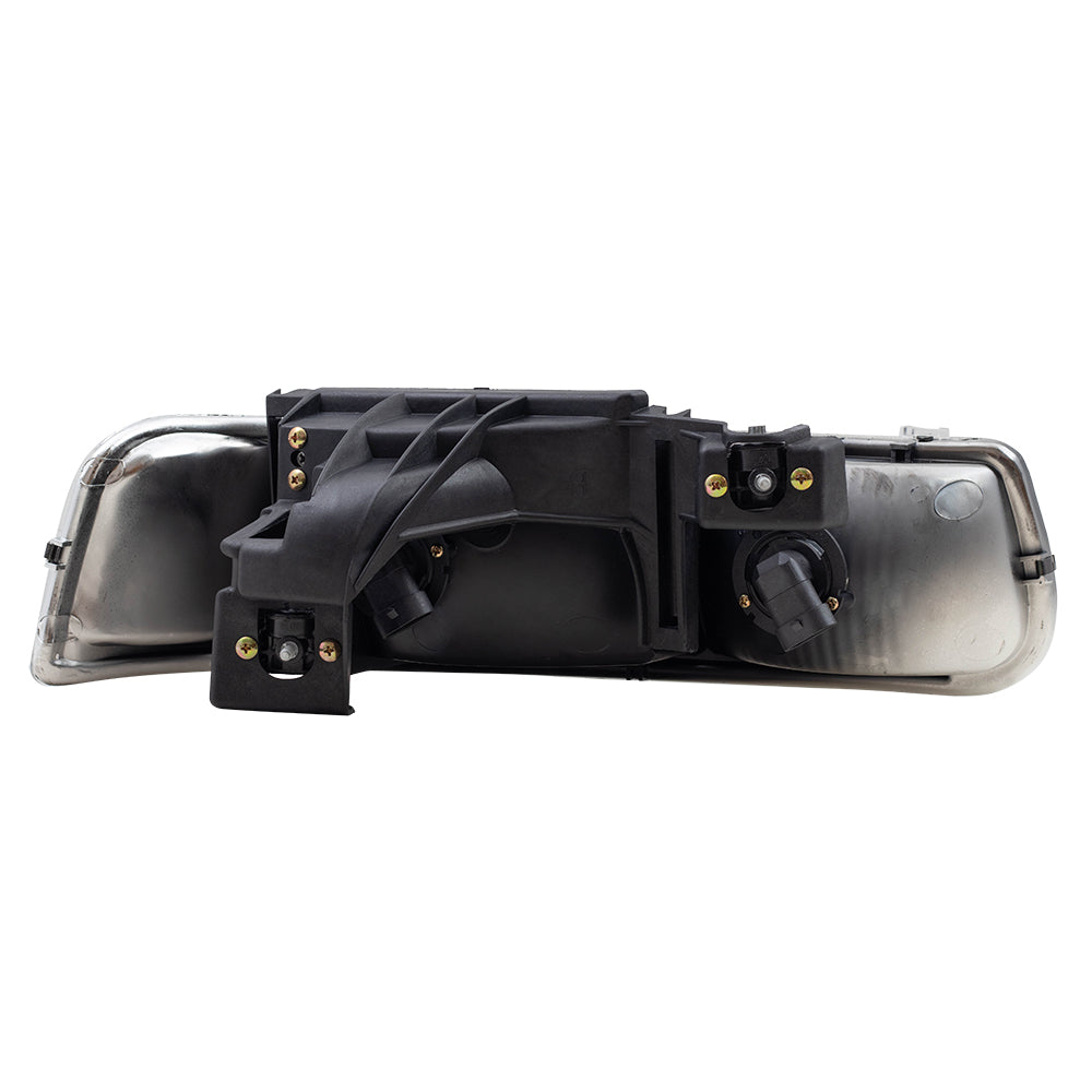 Brock Replacement Driver Side Halogen Combination Headlight Assembly Compatible with 1999-2002 Silverado/ 2000-2006 Tahoe/ 2000-2006 Suburban