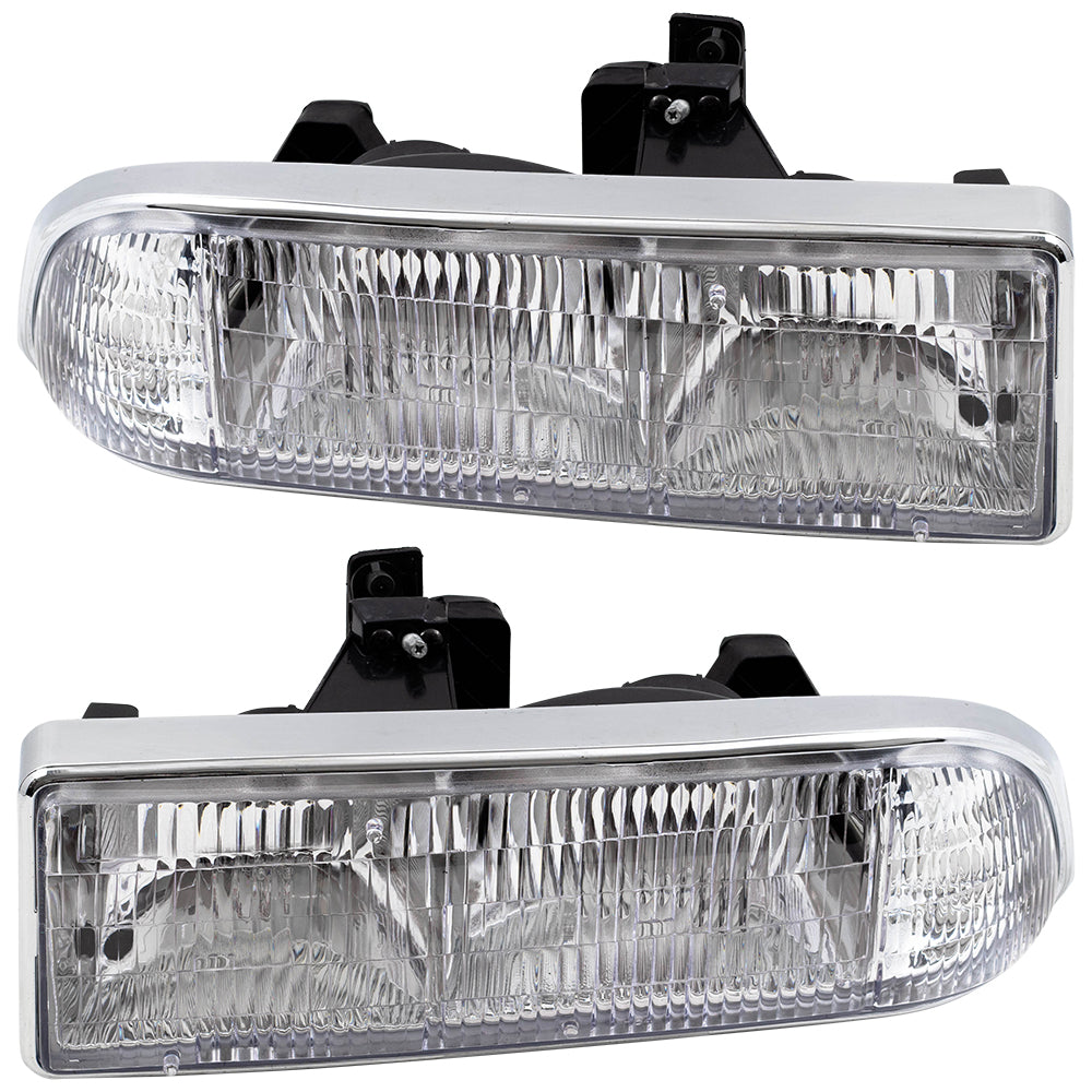 1998-2004 Chevrolet S10 Composite Halogen Combination Headlight Assembly Set LH+RH 1998-2005 Chevrolet Blazer