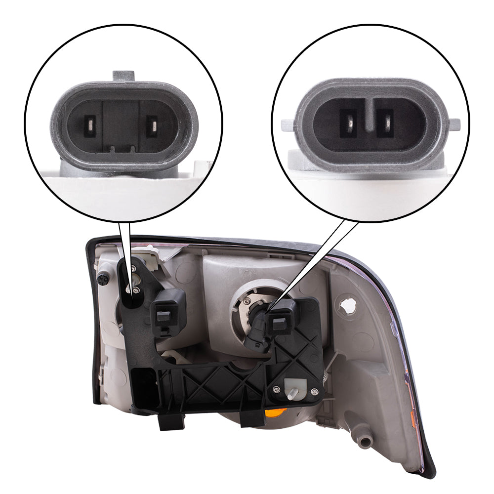 Brock Replacement Driver and Passenger Set Headlights with Fog Lamps Compatible with Jimmy Sonoma 16526225 16526226
