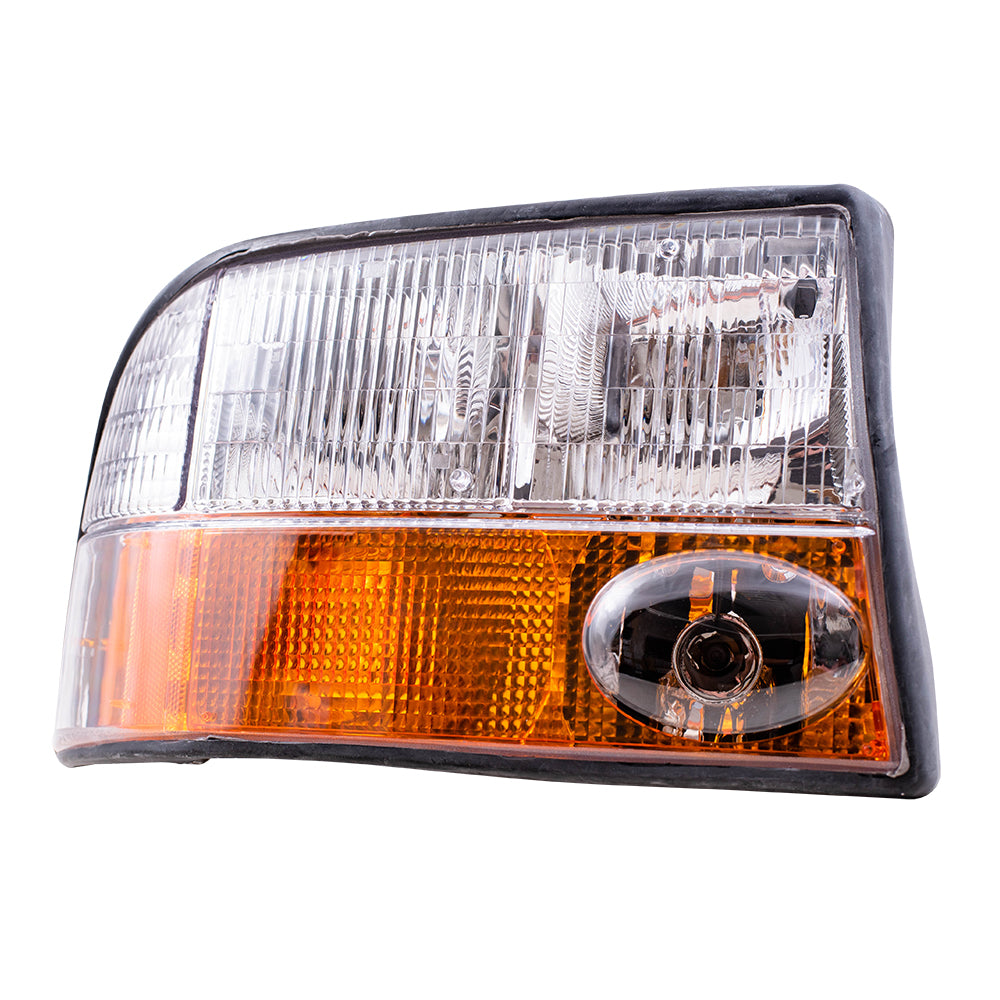 Brock Replacement Driver and Passenger Set Headlights with Fog Lamps Compatible with Jimmy Sonoma 16526225 16526226