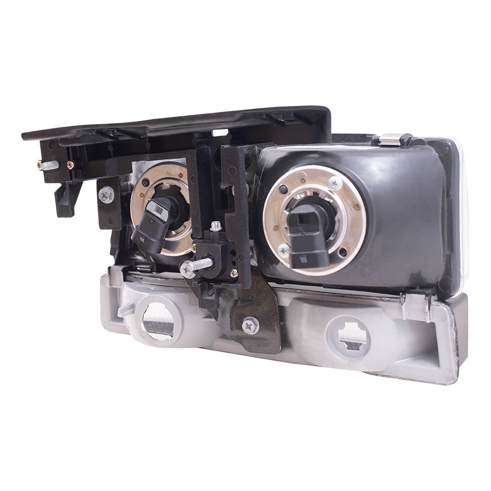Brock Replacement Driver and Passenger Set Headlights Compatible with 92-96 LeSabre 91-96 Park Avenue 16523429 16523430