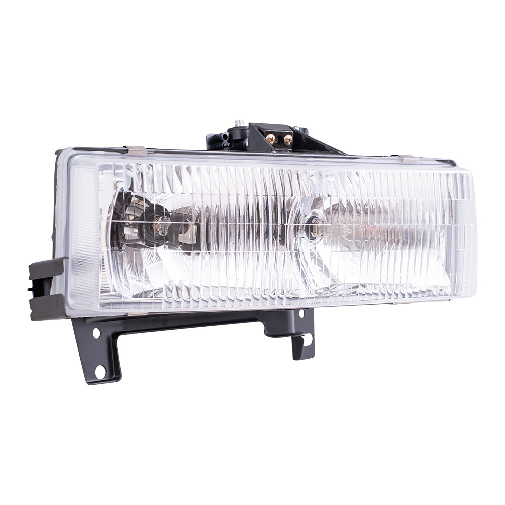 Brock Replacement Driver and Passenger Set Composite Headlights Compatible with 1996-2002 Savana Express Van 16522159 16522160