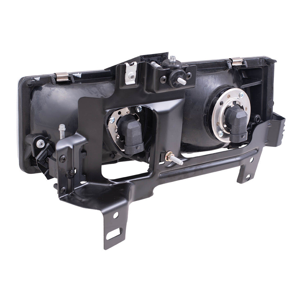 Brock Replacement Driver and Passenger Set Composite Headlights Compatible with 1996-2002 Savana Express Van 16522159 16522160