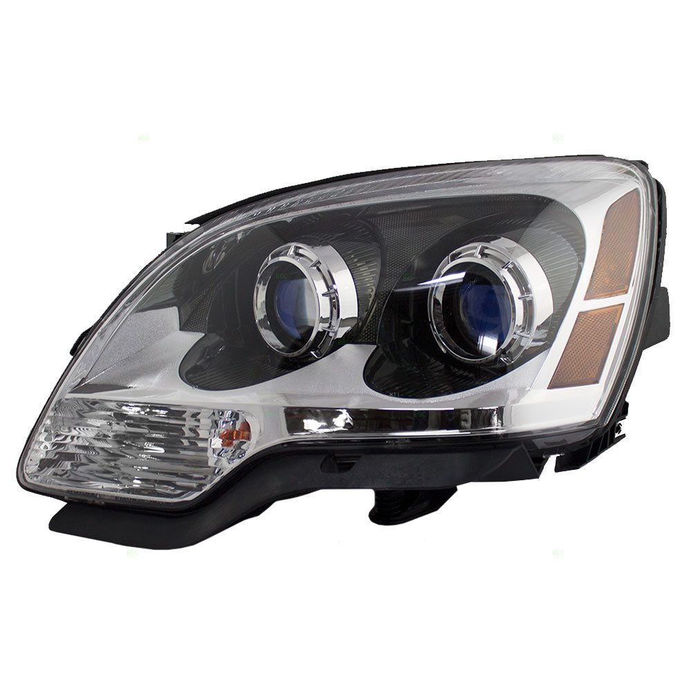 Brock Replacement Driver Halogen Headlight with Blue Lens Compatible with 2007-2012 Acadia 25826765