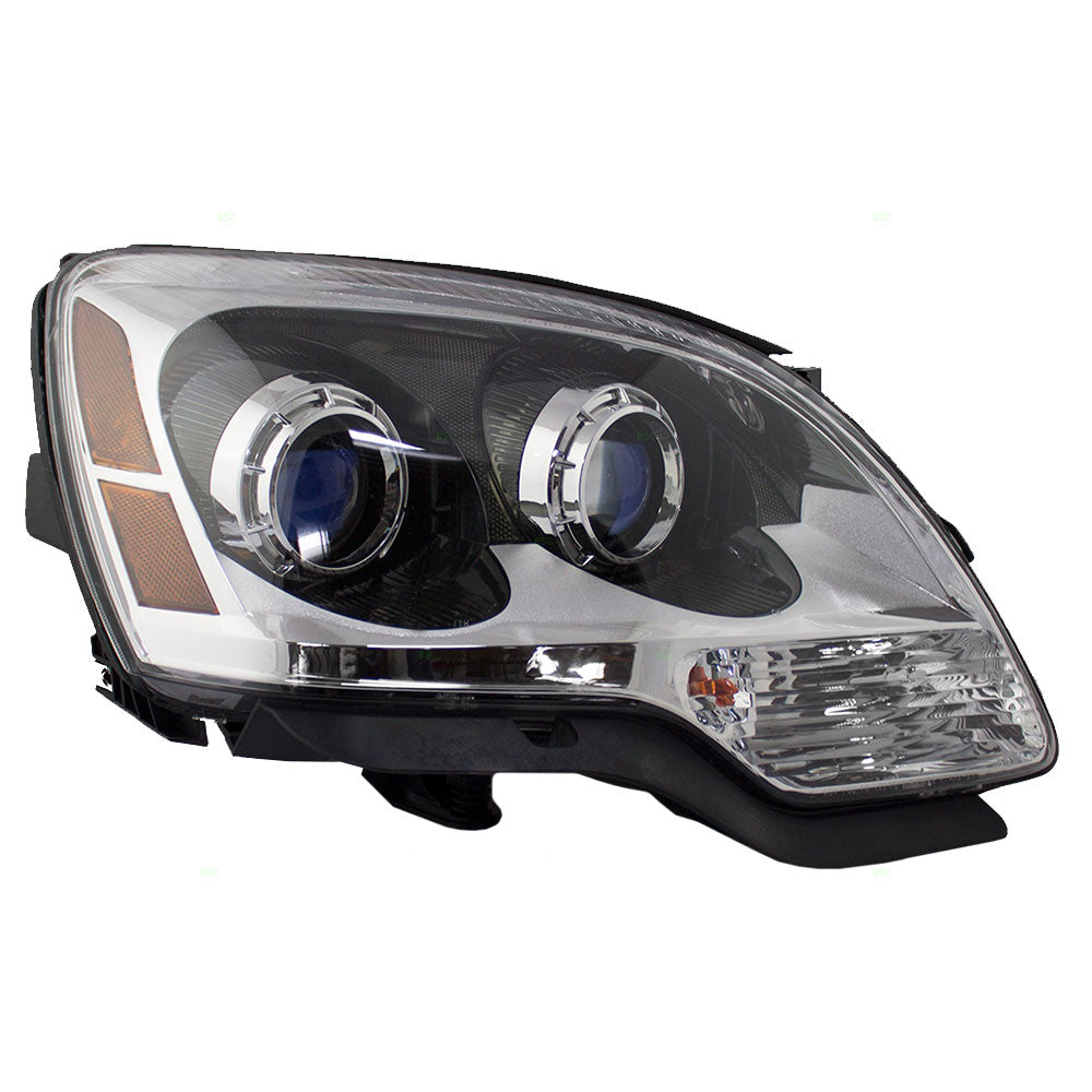 Brock Replacement Passenger Halogen Headlight with Blue Lens Compatible with 2007-2012 Acadia 25826764