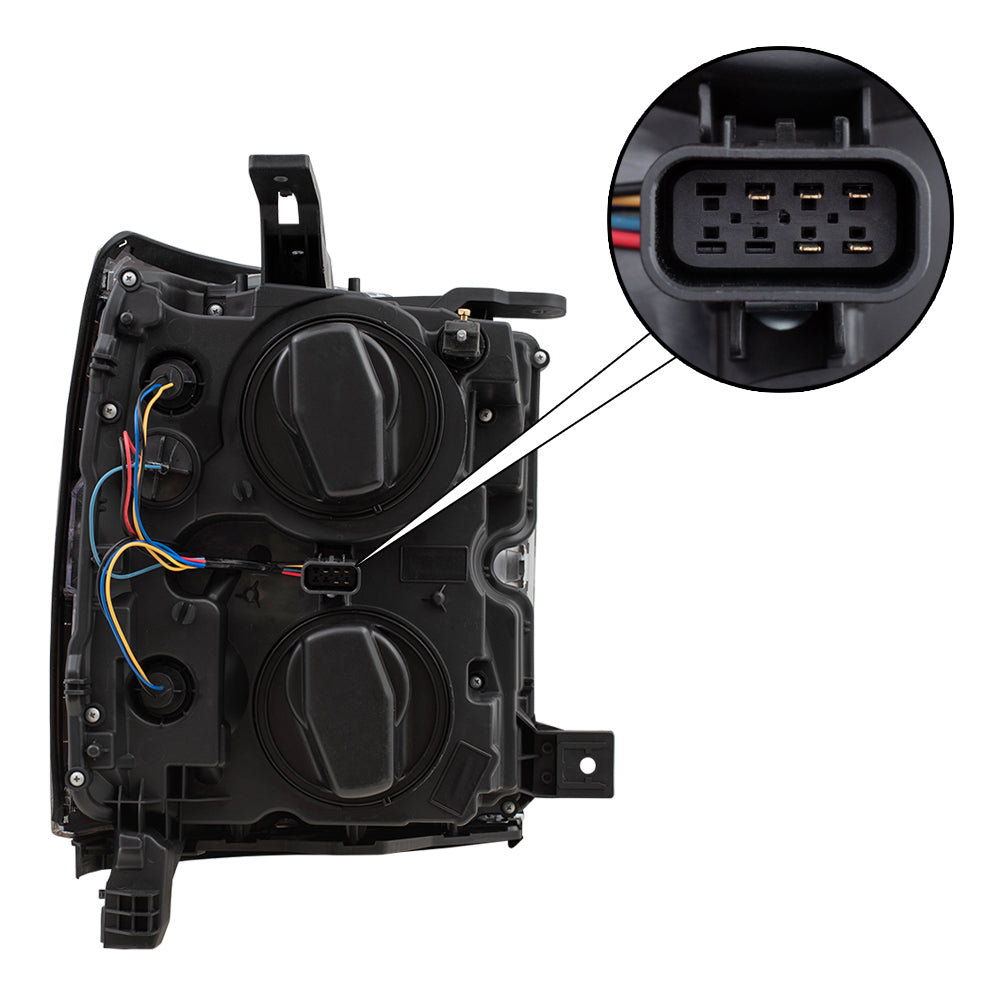 Brock Replacement Driver Halogen Headlight with Chrome Bezel Compatible with 2015-2019 Silverado 2500 3500 Pickup