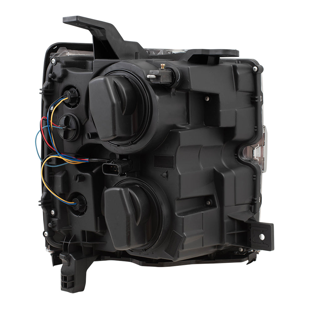 Brock Replacement Driver Halogen Headlight with Chrome Bezel Compatible with 2015-2019 Silverado 2500 3500 Pickup