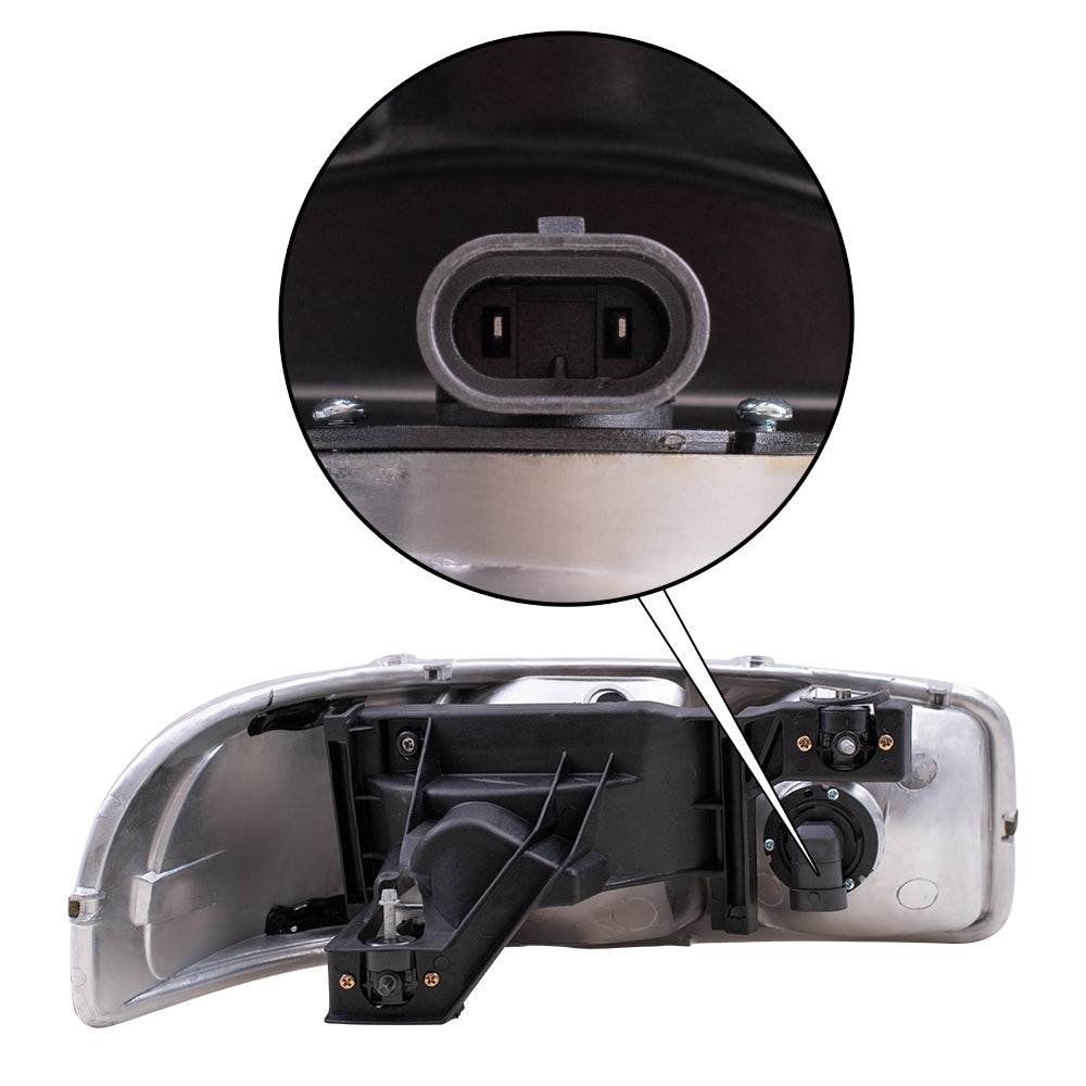 Brock Replacement Driver Halogen Headlight Compatible with 1999-2006 Sierra 2007 Sierra Classic Pickup Truck 15850351