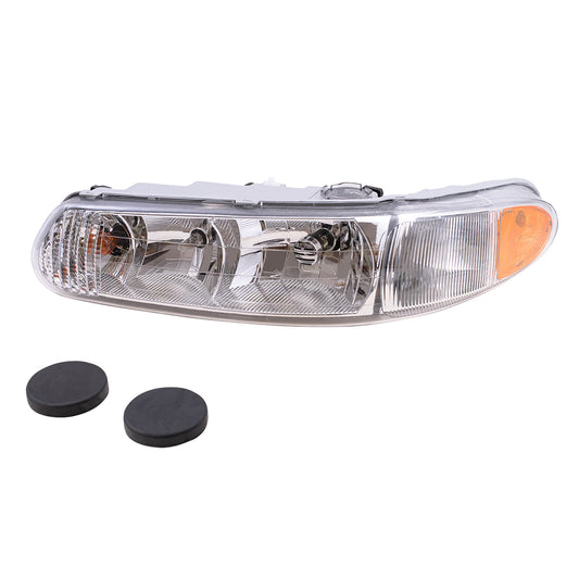 Brock Replacement Driver Haloge Headlight with Corner Lamp Compatible with 1997-2005 Century 19244639