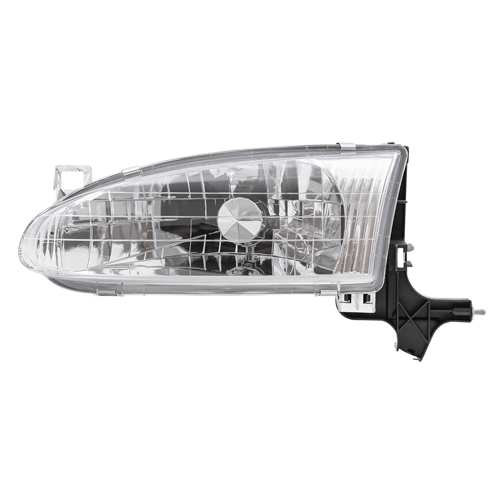 Brock Replacement Driver and Passenger Side Halogen Headlight Assemblies Compatible with 1998-2002 Prizm 94857184 94857180