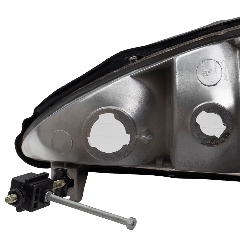 Brock Aftermarket Replacement Driver Left and Passenger Right Halogen Combination Headlight Assy Set Compatible With 1999-2005 Pontiac Grand Am