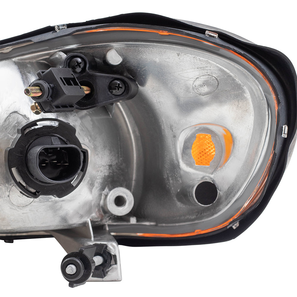 Brock Aftermarket Replacement Driver Left and Passenger Right Halogen Combination Headlight Assy Set Compatible With 1999-2005 Pontiac Grand Am