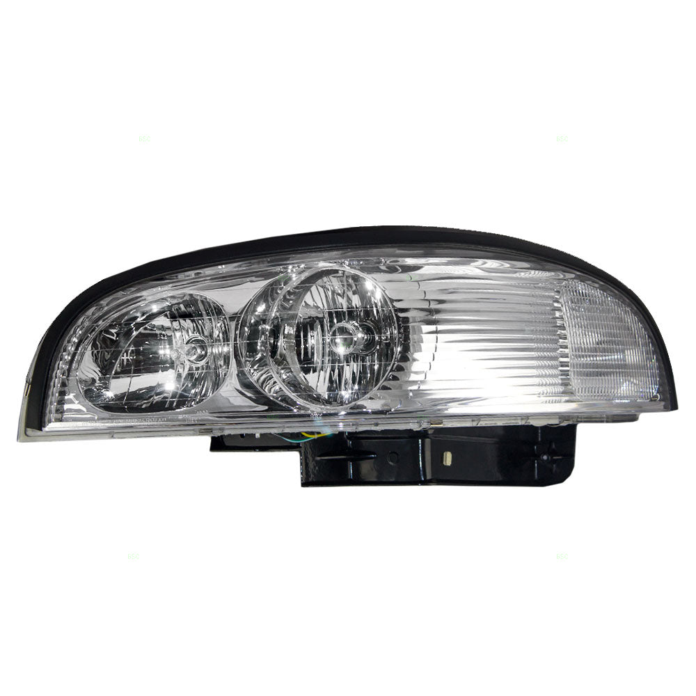 Brock Replacement Driver Headlight Lens with Bracket Compatible with 1997-2005 Park Avenue 25689659 2502160