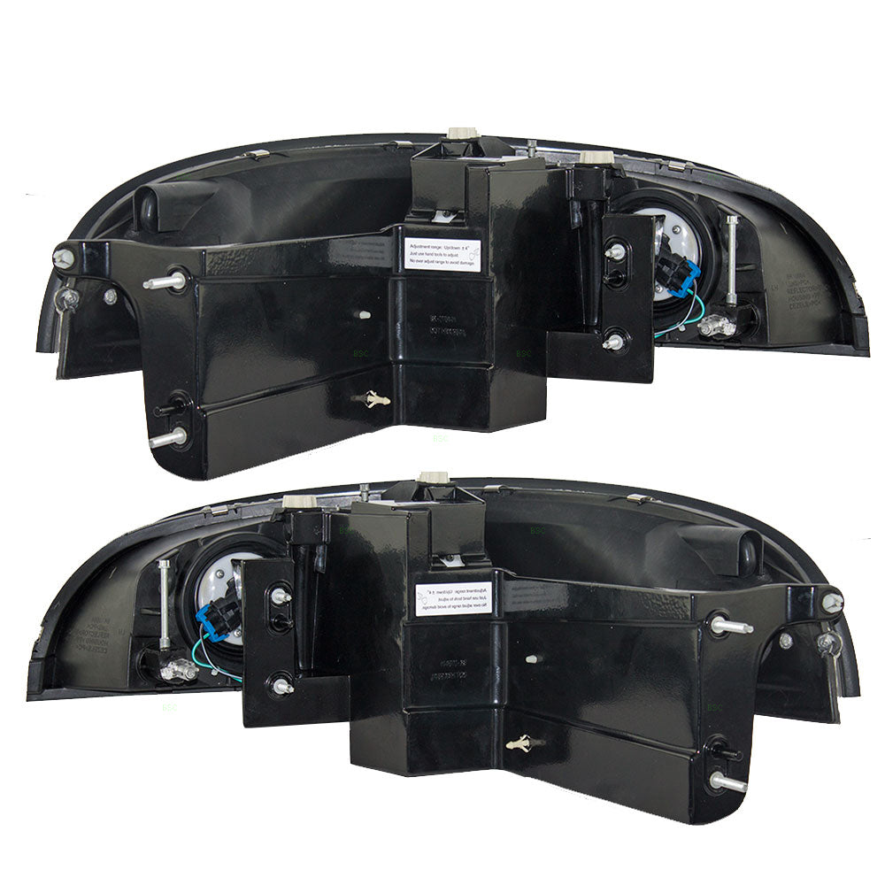 Brock Replacement Driver and Passenger Set Headlights with Brackets Compatible with 1997-2005 Park Avenue 25689659 25689660