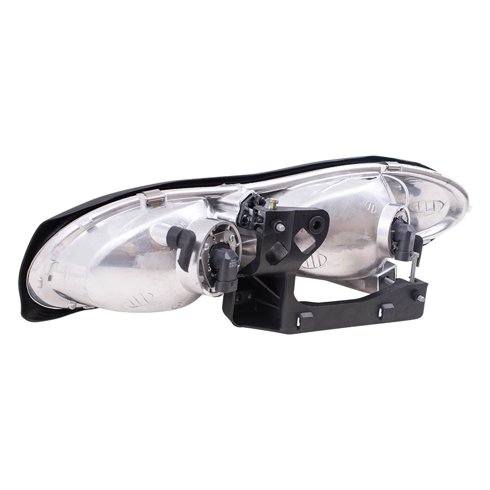 Brock Replacement Driver and Passenger Set Halogen Headlights Compatible with 1998-2002 Camaro 16525313 16525314
