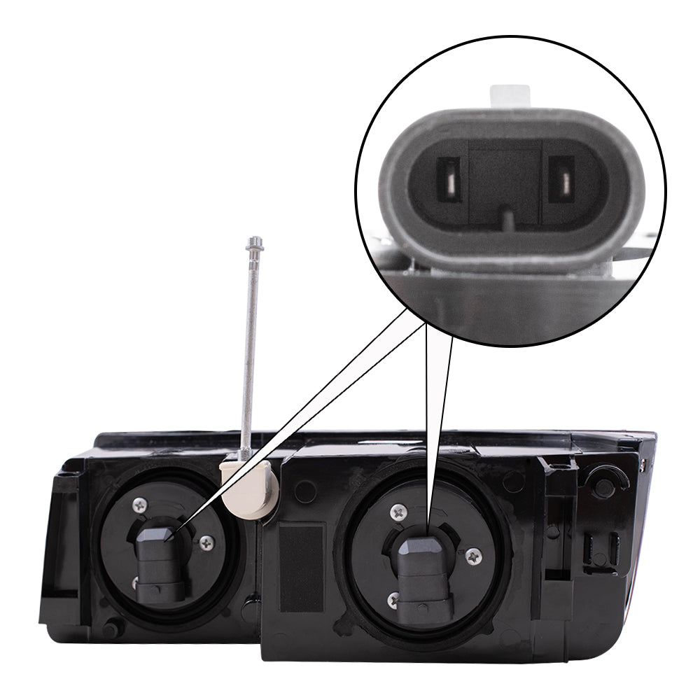 Brock Replacement Driver and Passenger Set Headlights Compatible with 2002-2006 Avalanche Pickup Truck 15136536 15136537