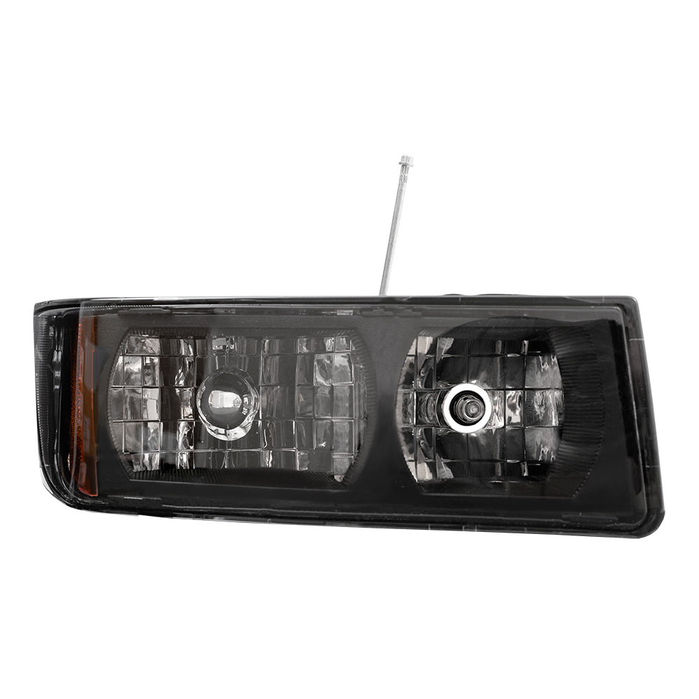 Brock Replacement Driver and Passenger Set Headlights Compatible with 2002-2006 Avalanche Pickup Truck 15136536 15136537