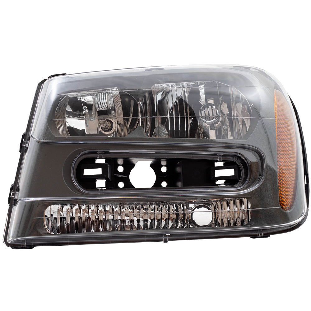 Brock Replacement Driver Headlight Assembly Compatible with 2002-2009 Trailblazer & 02-06 EXT w/ Full Width Grille Bar 25970915