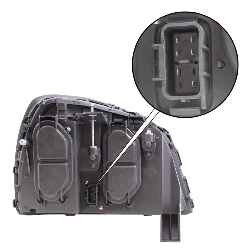 Brock Replacement Driver and Passenger Set Headlights Compatible with 2004 2005 DeVille 25769519 25769520