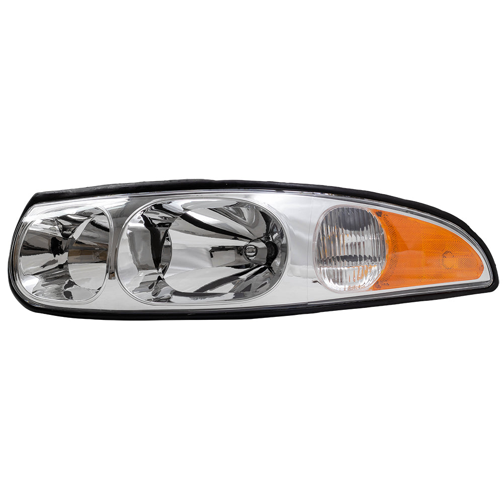 Brock Replacement Driver Headlight Fluted High Beam Compatible with 2000-2005 LeSabre 19245377