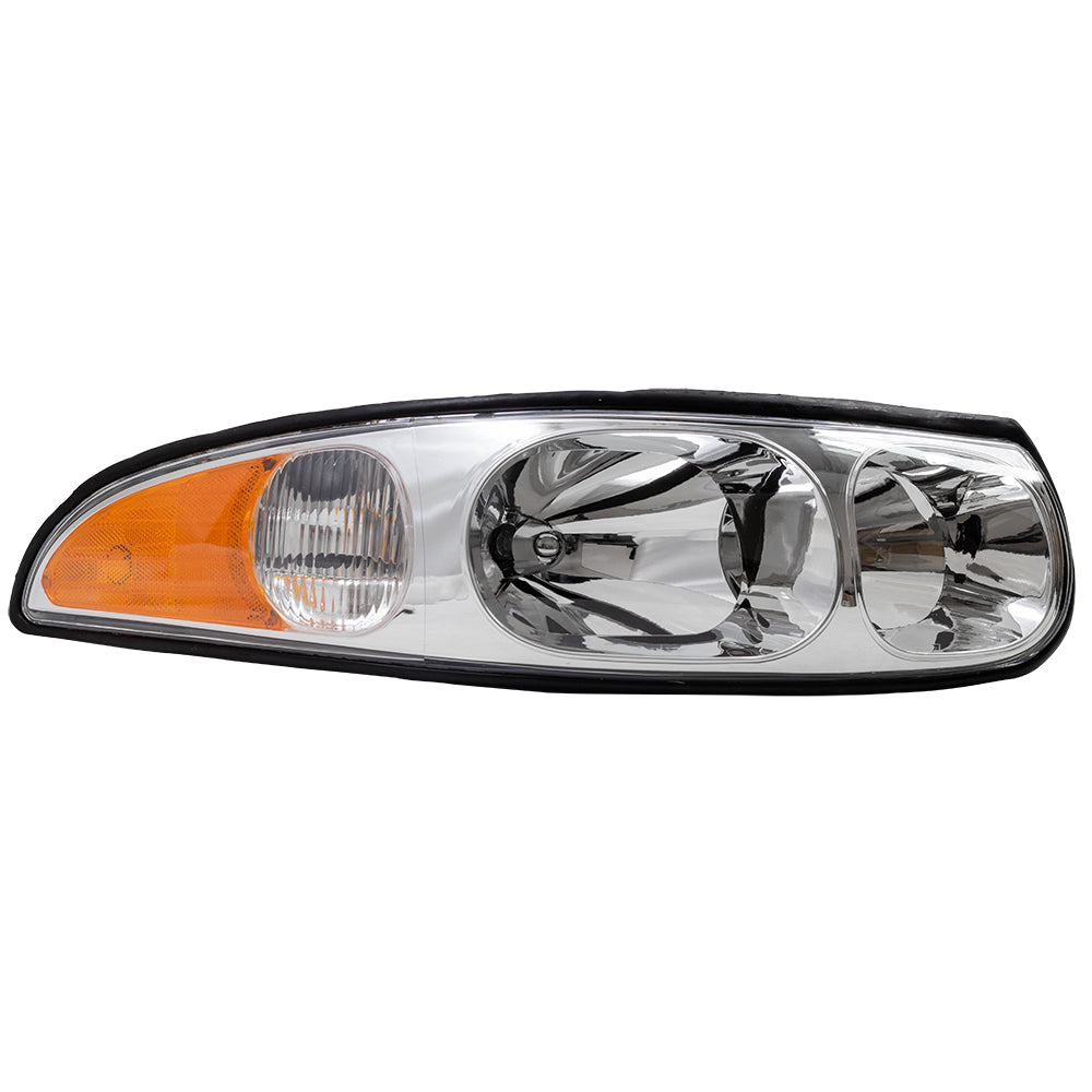 Brock Replacement Passenger Headlight Fluted High Beam Compatible with 2000-2005 LeSabre 19245370