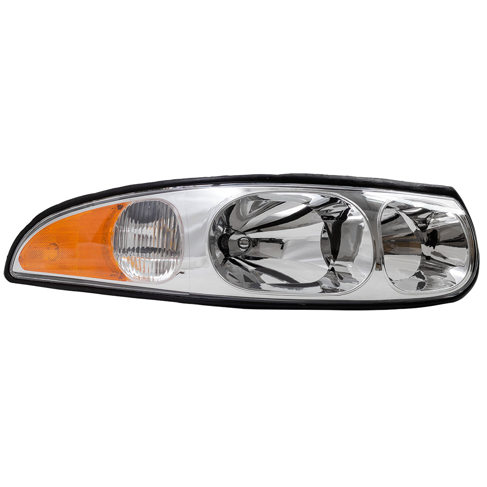 Brock Replacement Passenger Headlight Fluted High Beam Compatible with 2000-2005 LeSabre 19245370