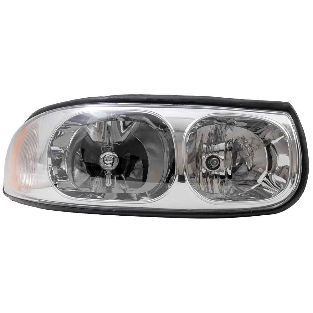 Brock Replacement Passenger Headlight Fluted High Beam Compatible with 2000-2005 LeSabre 19245370