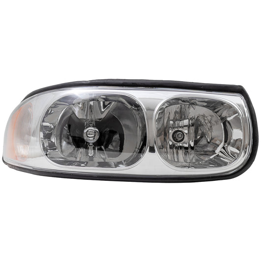 Brock Replacement Passenger Headlight Fluted High Beam Compatible with 2000-2005 LeSabre 19245370