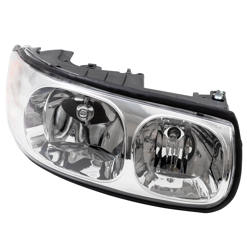 Brock Replacement Passenger Headlight Fluted High Beam Compatible with 2000-2005 LeSabre 19245370