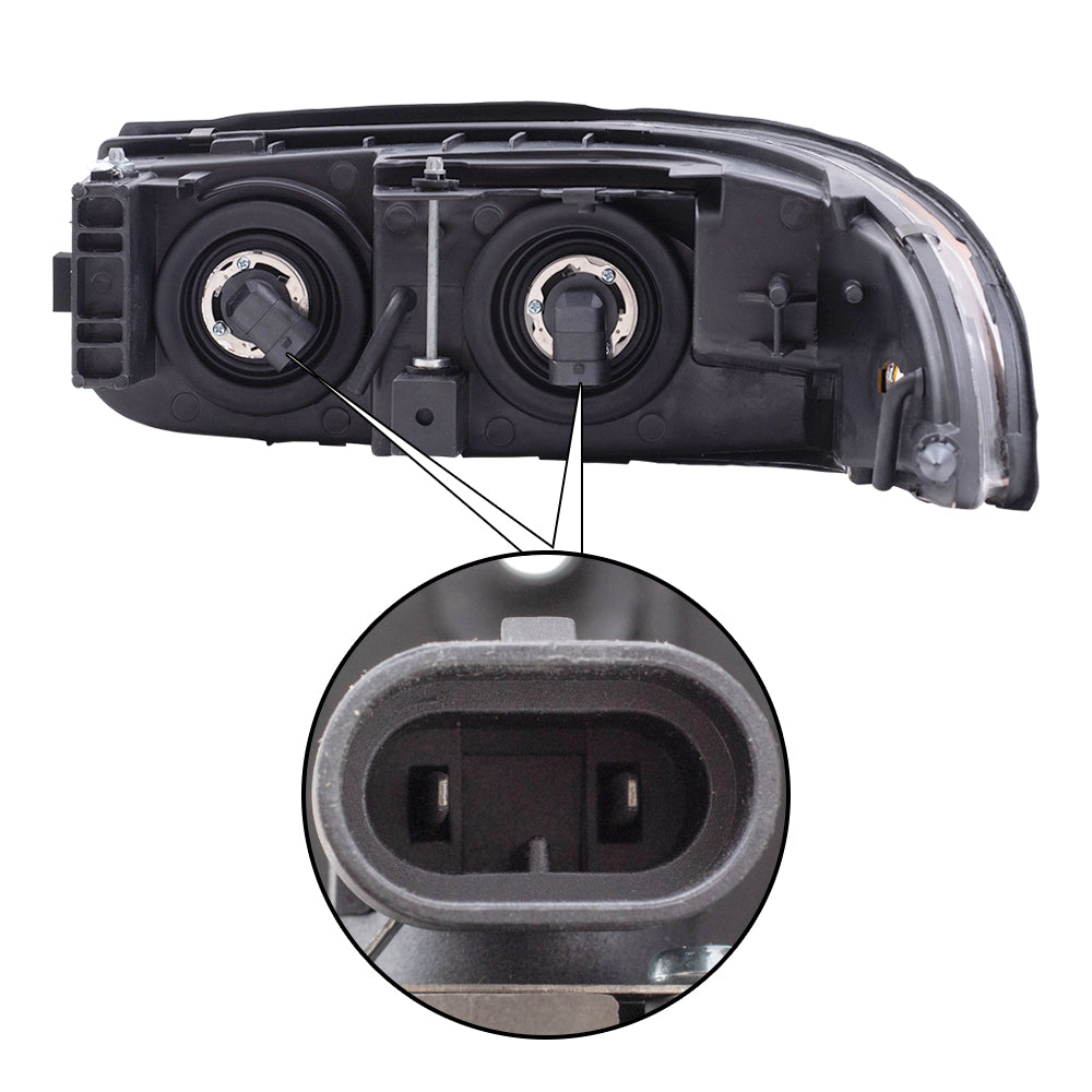 Brock Replacement Passenger Headlight with Smooth High Beam Compatible with 2000 LeSabre 19245368