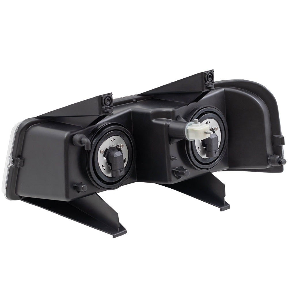 Brock Aftermarket Replacement Driver Left Passenger Right Halogen Composite Headlight Assembly Set Compatible With 2003-2022 Chevy Express