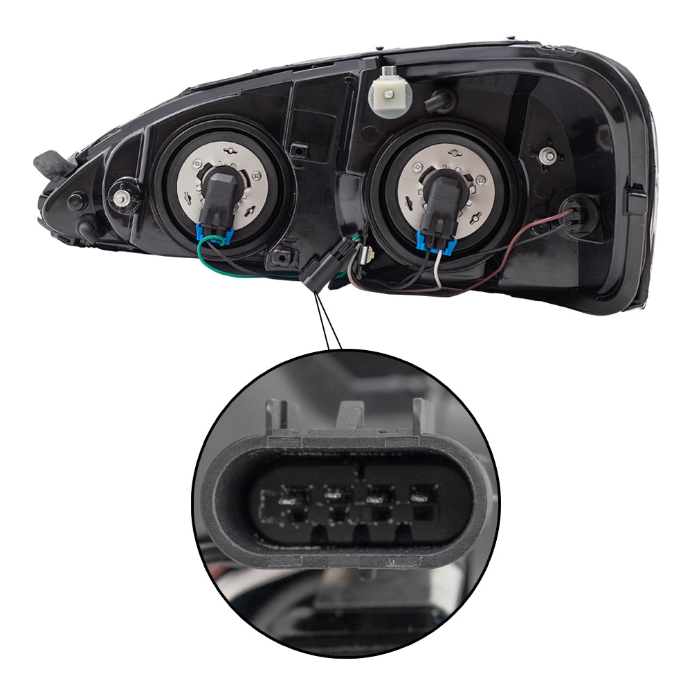 Brock Replacement Passenger Halogen Headlight Compatible with 2004-2008 Grand Prix 25851403