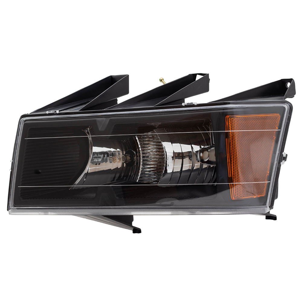 Brock Replacement Driver and Passenger Set Headlights with Black Bezels Compatible with 04-12 Colorado Canyon 20766569 20766570