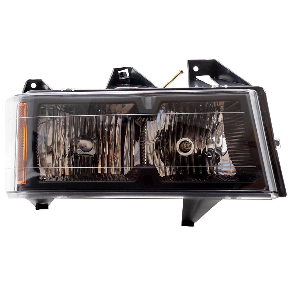 Brock Replacement Passenger Headlight Lens with Black Bezel Compatible with 04-12 Colorado Canyon 20766570